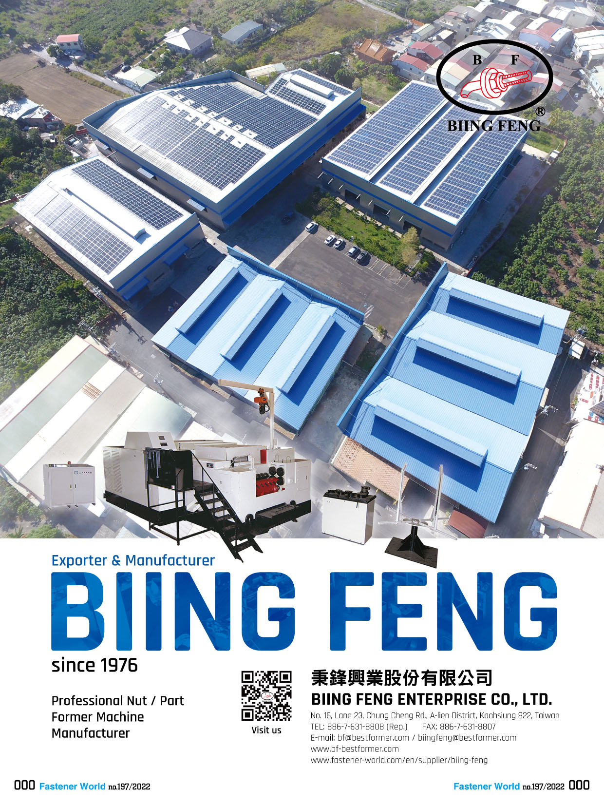 BIING FENG ENTERPRISE CO., LTD.  , Blind Nut Formers, Multi-station Cold Forming Machines