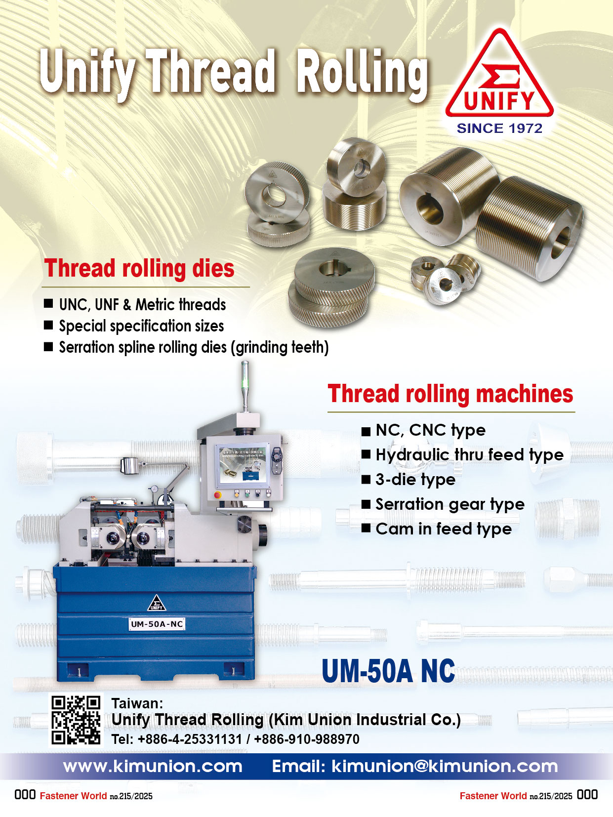 Unify Thread Rolling (Kim Union Industrial Co.) , Unify Thread Rolling, Thread Rolling Dies, Thread Rolling Machine Unify Thread Rolling (Kim Union Industrial Co.) , Unify Thread Rolling, Thread Rolling Dies, Thread Rolling Machine