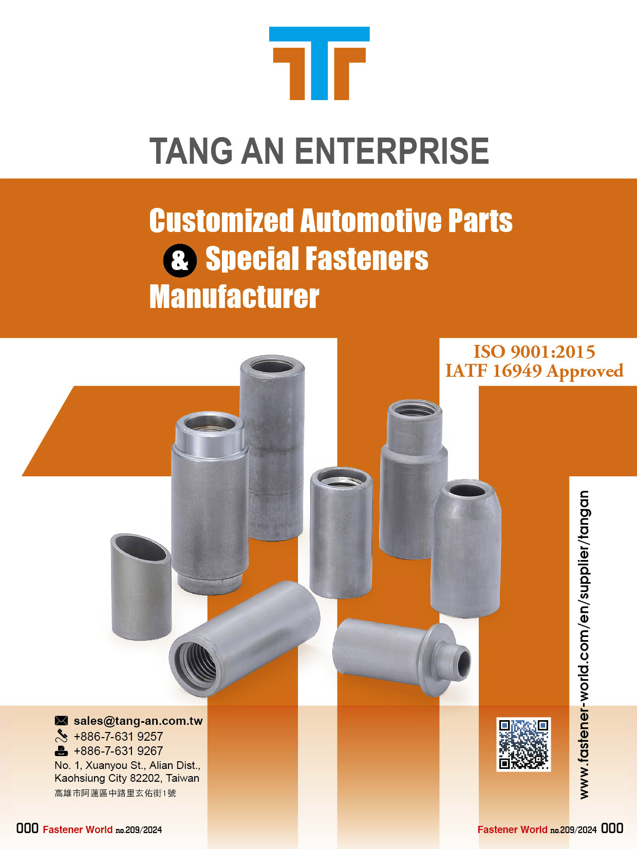 TANG AN ENTERPRISE CO., LTD. , Customized Automotive Parts, Special Fasteners