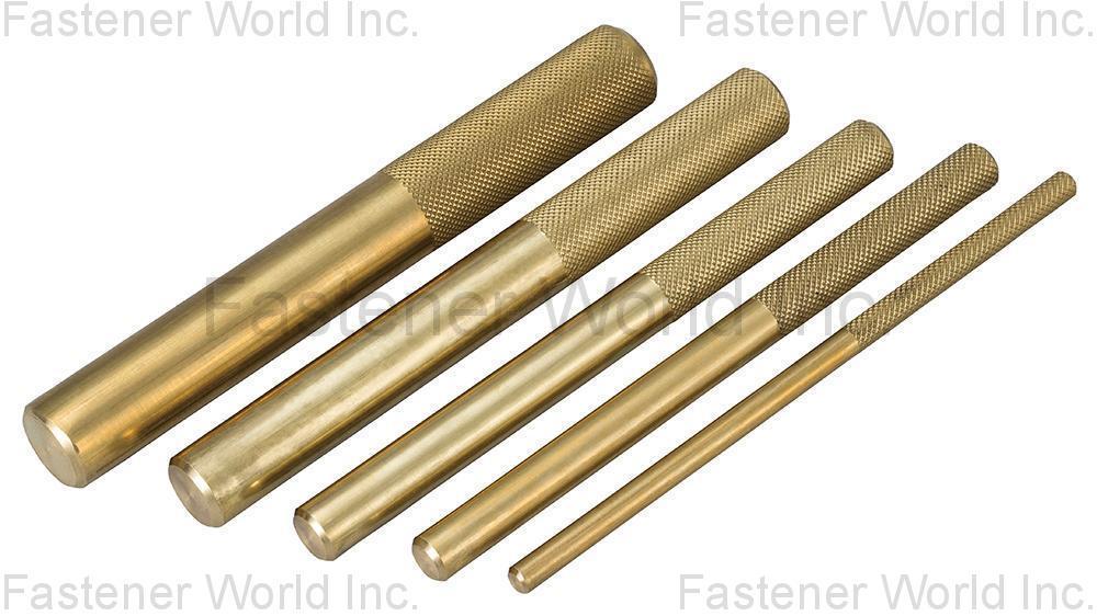ING-HWEI IMPLEMENTS MFG. CORP. , 5pc BRASS DRIFT PUNCH SETS ING-HWEI IMPLEMENTS MFG. CORP. , 5pc BRASS DRIFT PUNCH SETS