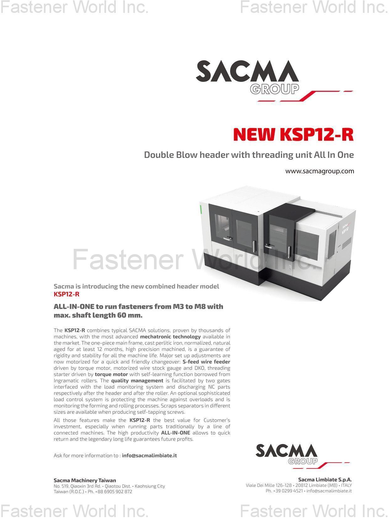 SACMA GROUP , Double Blow header with threading unit All in One  (KSP12-R)