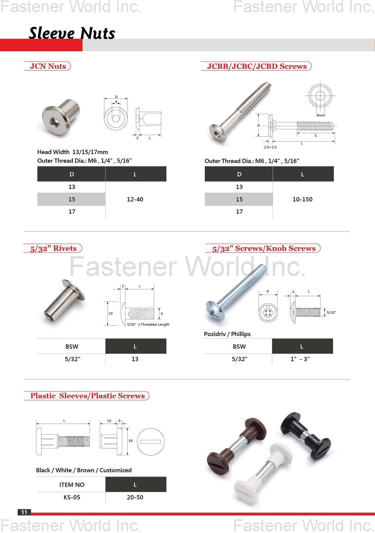KAY-TAI FASTENERS INDUSTRIAL CO., LTD , KayTai,KD FITTINGS,Dowels,Zinc Alloy Cams,Quick Assembly Dowels,Eccentric ASSEMBLY TOOLS & PARTS,Wrench,Allen Keys,Wooden Dowelsm,Plastic Cover Caps Nuts,D Nuts,E Nuts,Insert Nuts,Sleeve Nuts,Connecting Nuts,Rivets,Cross Dowels,Nylon Nuts. SHELF SUPPORTS,Steel Pins,Glass Shelf Supports,Steel Shelf Supports,Supporting Pins SCREWS,Chipboard Screws,HI-LO Screws,Coating Screws,EURO Screws,Furniture Screws,Countersunk Screws,Pan Head Screws,JCBB / JCBC / JCBD Screws,Machine Screws,Knob Screws,Connecting Screws,5/32 KAY-TAI FASTENERS INDUSTRIAL CO., LTD , KayTai,KD FITTINGS,Dowels,Zinc Alloy Cams,Quick Assembly Dowels,Eccentric ASSEMBLY TOOLS & PARTS,Wrench,Allen Keys,Wooden Dowelsm,Plastic Cover Caps Nuts,D Nuts,E Nuts,Insert Nuts,Sleeve Nuts,Connecting Nuts,Rivets,Cross Dowels,Nylon Nuts. SHELF SUPPORTS,Steel Pins,Glass Shelf Supports,Steel Shelf Supports,Supporting Pins SCREWS,Chipboard Screws,HI-LO Screws,Coating Screws,EURO Screws,Furniture Screws,Countersunk Screws,Pan Head Screws,JCBB / JCBC / JCBD Screws,Machine Screws,Knob Screws,Connecting Screws,5/32