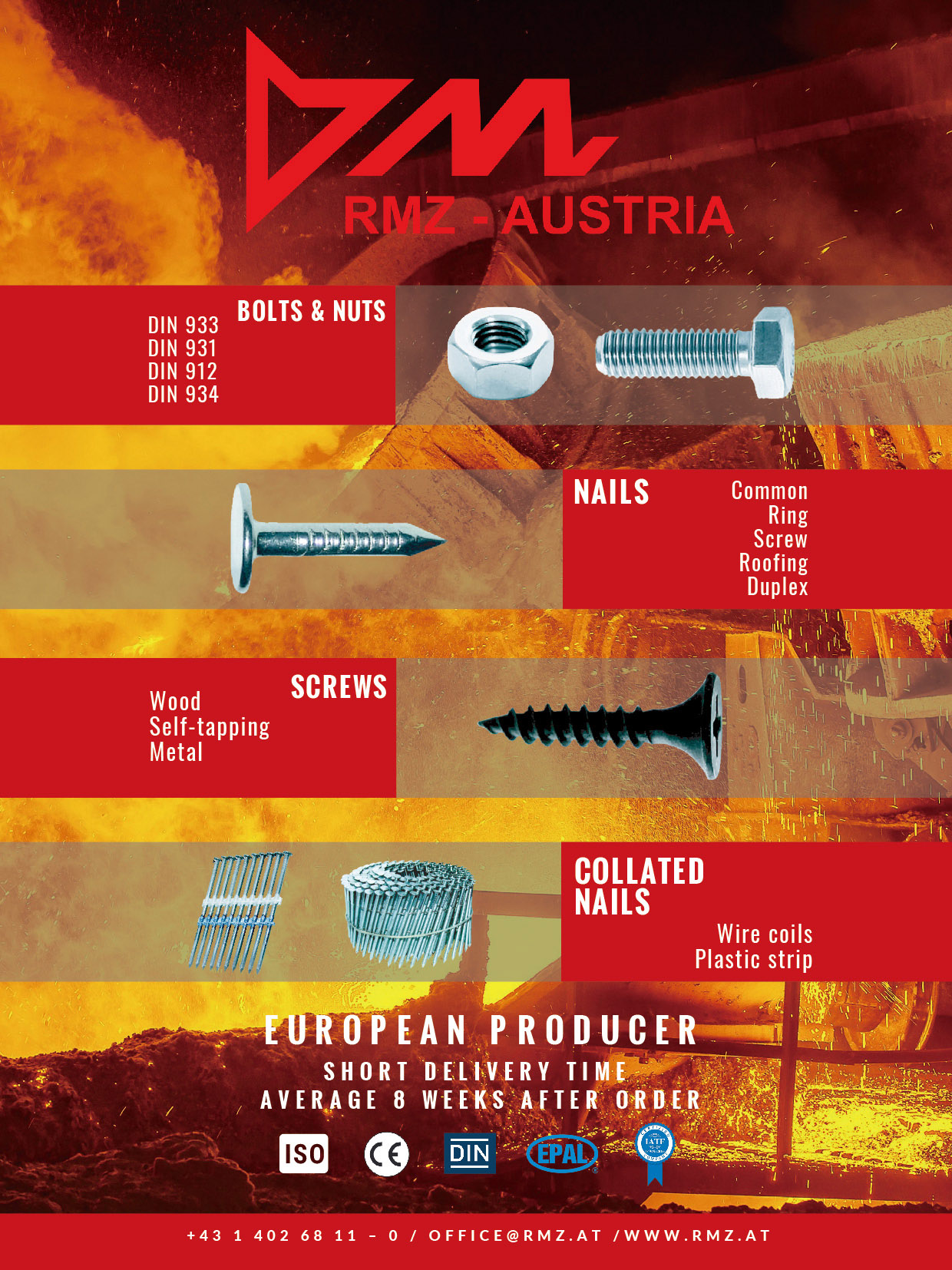 RMZ AUSTRIA , Bolts, Nuts, Nails, Screws, Collated Nails
