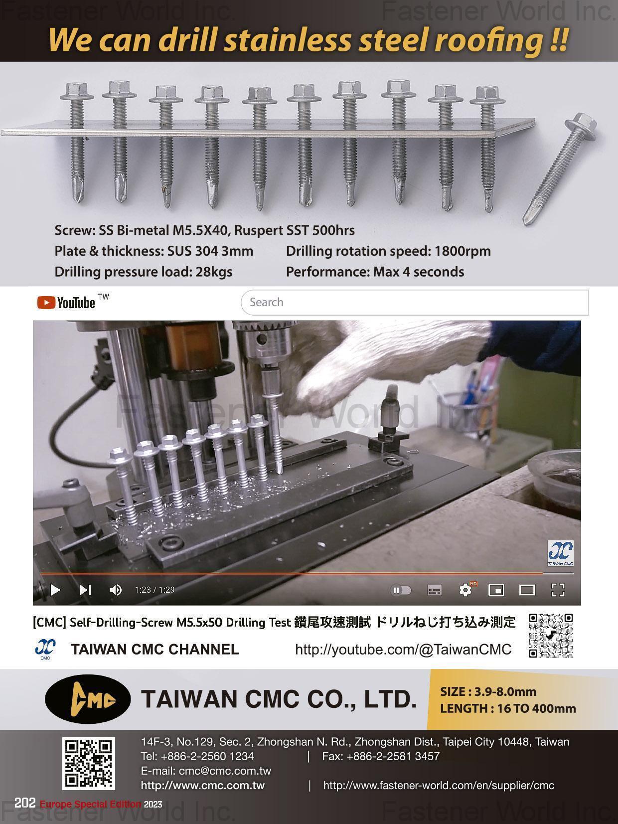 TAIWAN CMC CO., LTD. , Stainless Steel Bi-metal Screws
