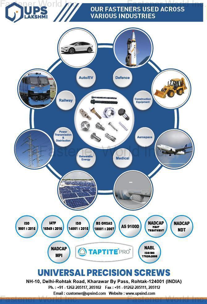 UNIVERSAL PRECISION SCREWS , Shoulder Bolts, Pins, Piston Pin, Gudgeon Pin, Cylinder Head Bolts, Dowel Pins, TRI-LOBULAR Thread