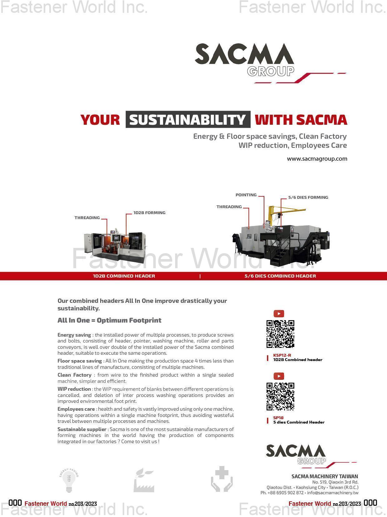 SACMA GROUP , 1D2B Combined Header, 5/6 Dies Combined Header
