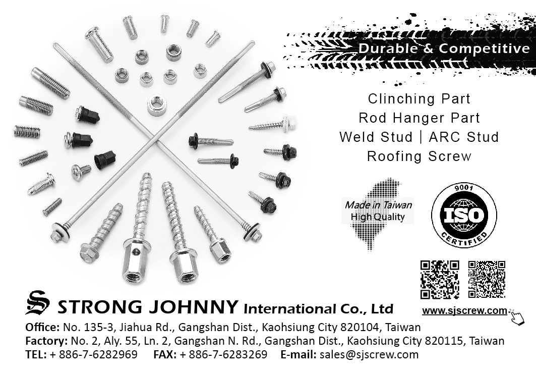 Strong Johnny International Co., Ltd , Clinching Part, Rod Hanger Part, Weld Stud, ARC Stud, Roofing Screws