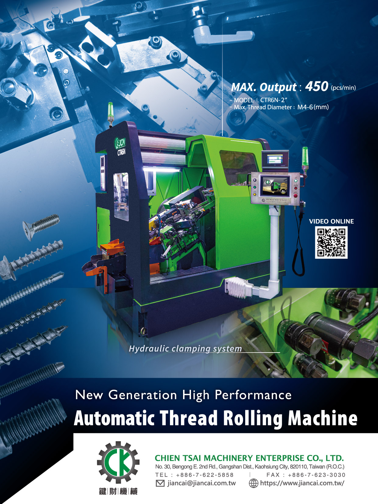 CHIEN TSAI MACHINERY ENTERPRISE CO., LTD. , Automatic Thread Rolling Machine