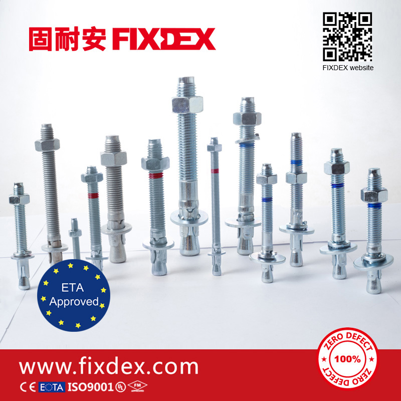 GOODFIX INDUSTRIAL CO., LTD. , wedge anchor through bolt (thru bolt) ETA approved FIXDEX wedge anchor bolt manufacturer