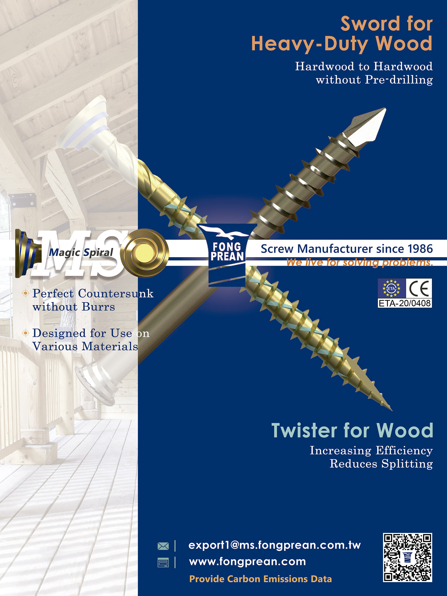 FONG PREAN INDUSTRIAL CO., LTD. , Sword for Heavy-Duty Wood, Twister for Wood