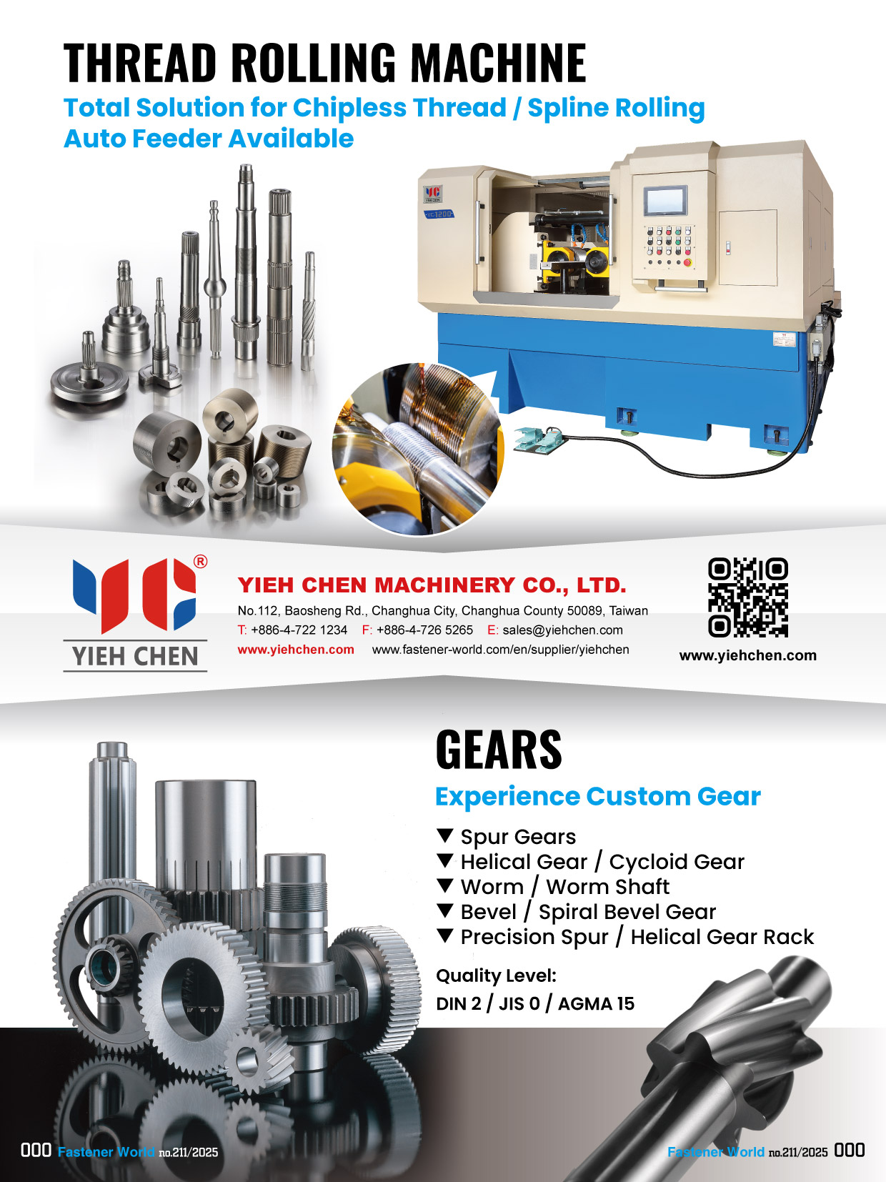 YIEH CHEN MACHINERY CO., LTD. , Thread Rolling Machine, Thread Rolling Die