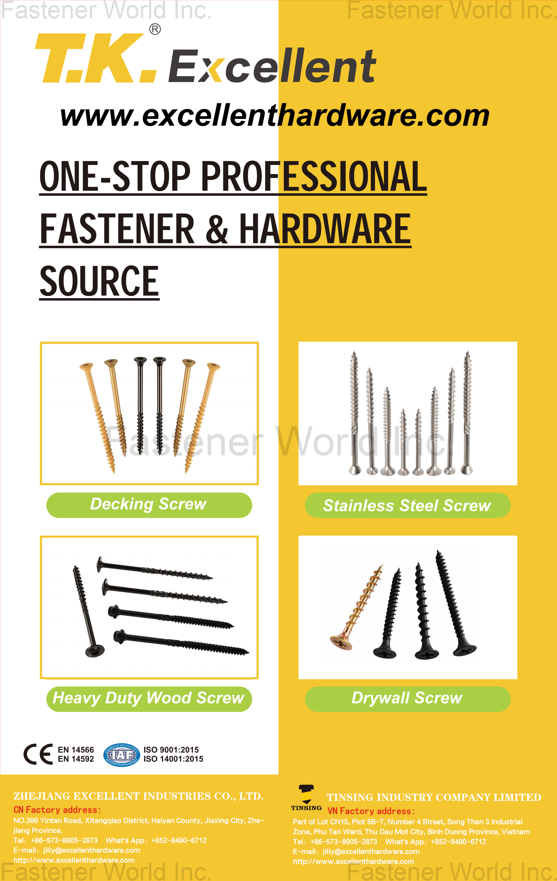 Zhejiang Excellent Industries Co., Ltd. Zhejiang Excellent Industries Co., Ltd.