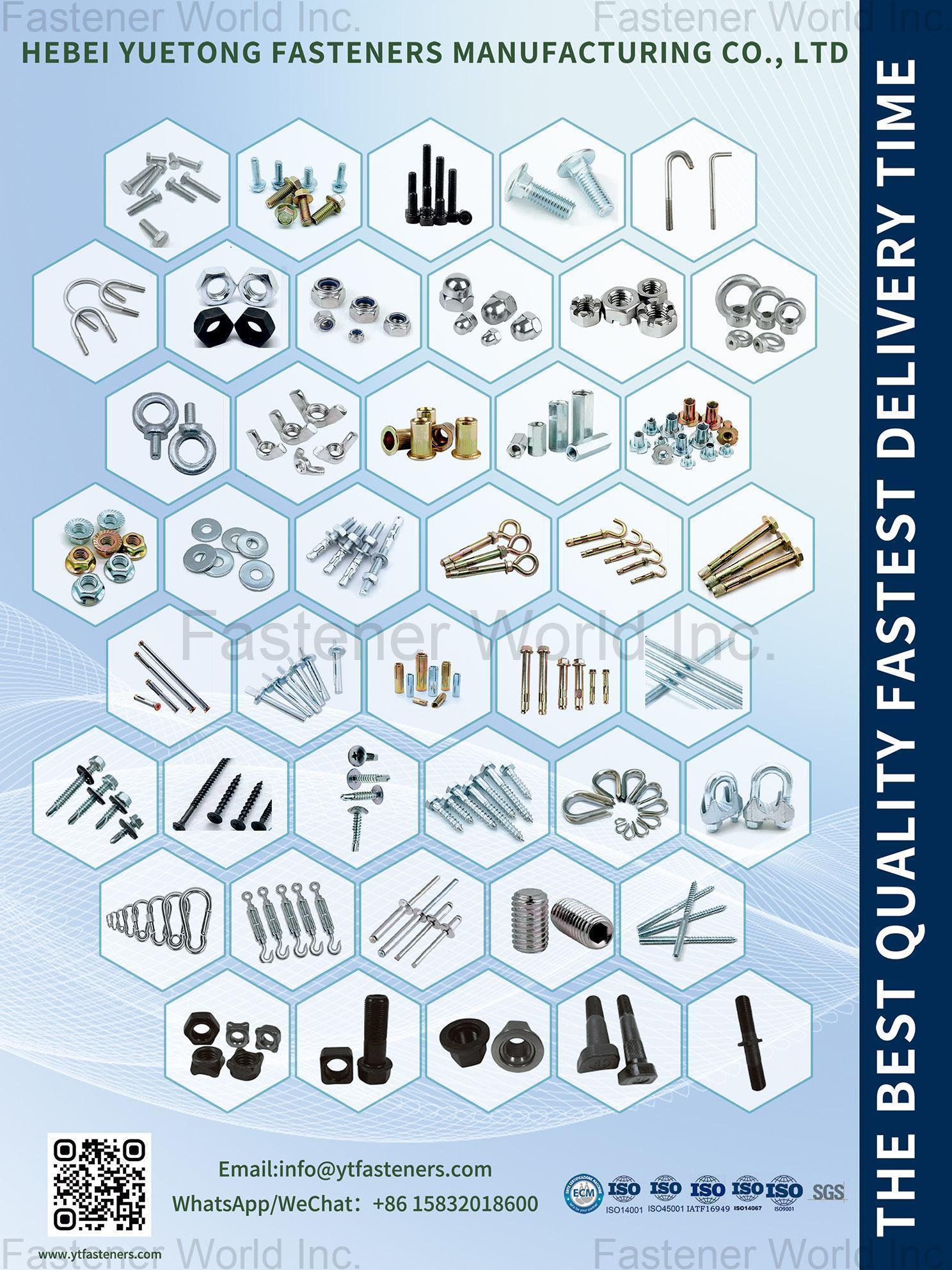 HEBEI YUETONG FASTENERS MANUFACTURING CO., LTD. (YTFASTEN) , Thread Rod, Sleeve Anchor, Bolt, Nut, Flat Washer, Drop in Anchor, Spring Washer, H-D-G Hot Dip Galvanized, Rigging, Screws, Steel Use Stainless, Electric Power Fittings HEBEI YUETONG FASTENERS MANUFACTURING CO., LTD. (YTFASTEN) , Thread Rod, Sleeve Anchor, Bolt, Nut, Flat Washer, Drop in Anchor, Spring Washer, H-D-G Hot Dip Galvanized, Rigging, Screws, Steel Use Stainless, Electric Power Fittings