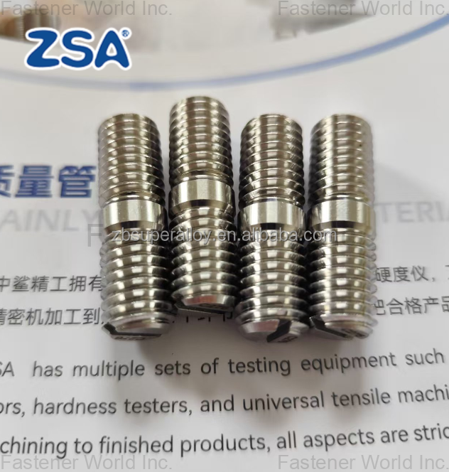 JIANGSU ZSA INDUSTRY CO., LTD , Inconel 718 Slotted Double-End Stud (One End Slotted) JIANGSU ZSA INDUSTRY CO., LTD , Inconel 718 Slotted Double-End Stud (One End Slotted)