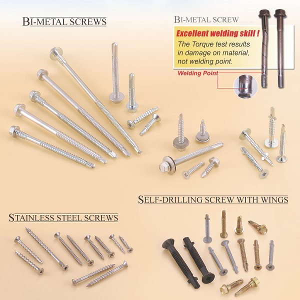 Bi-metal Screw Bi-Metal Screws, Stainless Steel Screws, Self-Drilling Screw With Wings