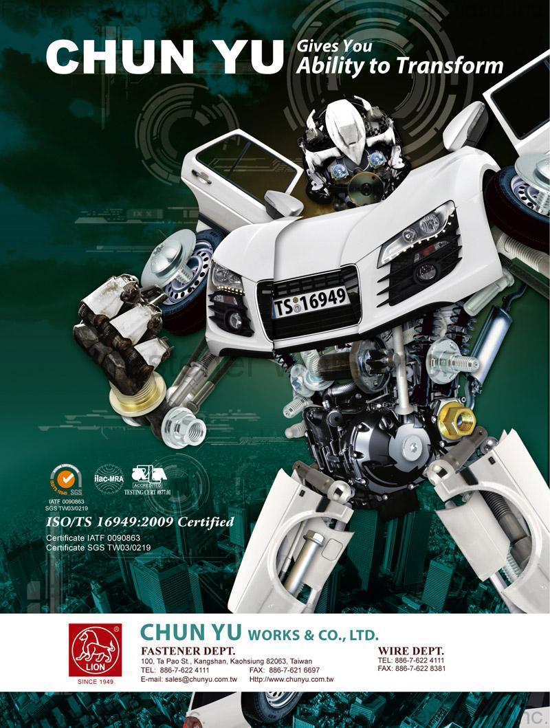CHUN YU WORKS ＆ CO., LTD.  , Automotive Fastener , Special Screws