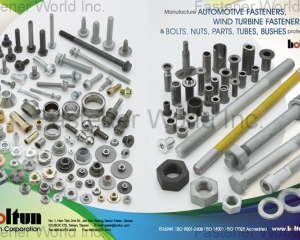 Welding Nuts,Rivet Nuts,Clinch Nuts,Locking Nuts,Nylon Insert Nuts,Conical Washer Nuts,T-Nuts,CNC Machining Parts,Stamping Parts,Bushed & Sleeves,Assembly Components,Special Parts,HEX. Bolt & Screw,Flange Bolt,Socket,Sems,Screw With Welding Projection,Screw With Welding Ring & Points,Clinch Bolt,T C Bolt,Special Pin,Wheel Bolt,Rail Bolt,Rail Bolts Construction Fasteners: Nuts, Screws & Washers,Wind Turbine Fasteners Kits: Nuts, Bolts & Washers Truck Wheel Bolts,Bolts & Nuts & Components,Motorcycle parts,Nylon rings & special washer,Expansion Bolt(BOLTUN CORPORATION )