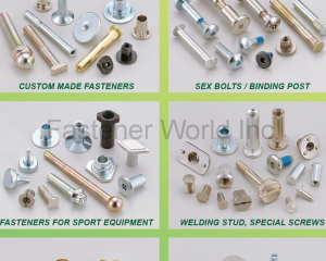Custom Made Fastener, Sex Bolts, Binding Post, Fasteners For Sport Equipment, Welding Stud, Special Screws, Electronic Fastener, Stud Rivets(AEH FASTEN INDUSTRIES CO., LTD. )