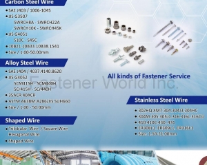 Carbon Steel Wire, Alloy Steel Wire, Shaped Wire, Stainless Steel Wire, Nickle-Base Superally, Customized Screws, Special Wood Screws, Self-Drilling Screws, Set Screws, Self-Tapping Screws, All Fastener Solution, Nuts, Washers, Bits(NEW BEST WIRE INDUSTRIAL CO., LTD. )