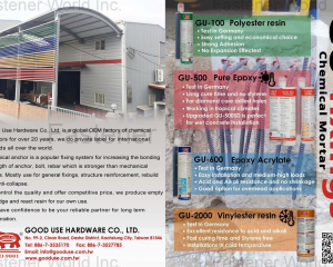 GU-100 Polyester resin, GU-500 Pure Epoxy, GU-600 Epoxy Acrylate, GU-2000 Vinylester resin(GOOD USE HARDWARE CO., LTD. )
