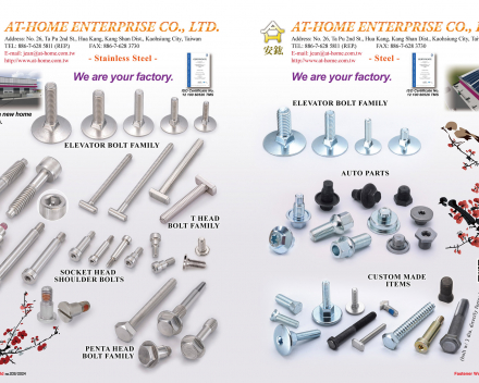 ELEVATOR BOLT, T HEAD BOLT, SOCKET HEAD SHOULDER BOLT, PENTA HEAD BOLT, AUTO PARTS, CUSTOM MADE ITEMS(AT-HOME ENTERPRISE CO., LTD. )