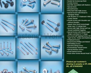 Phil/Slot Side Walk Screws, Thumb Screws with Shoulder and without Shoulder, Square Drive Deck Screws(SEN CHANG INDUSTRIAL CO., LTD. )